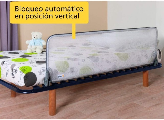 Safety 1st Barrera Cama niño longitud 150 cm, Barandilla Cama niños Abatible, Anticaidas Infantil, color Blanco