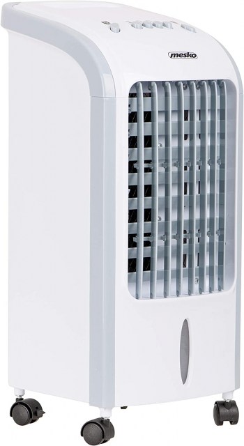Mesko MS7914 Enfriador de aire, Ventilador, Purificador, Humidificador, 3 en 1, Consumo eficiente, 75 Vatios, Portátil, 3 niveles potencia, 4 litros, Blanco/gris
