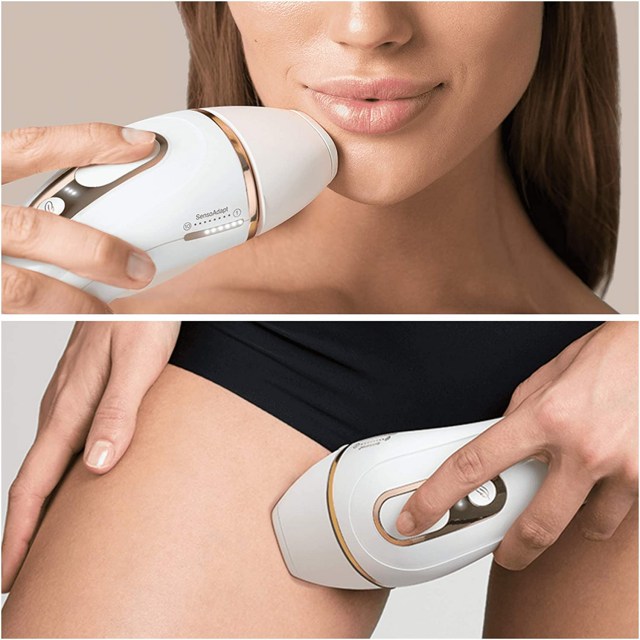 Braun Silk Expert Pro 5 PL5137 Depiladora Luz Pulsada IPL, Última Generación, Depilación Permanente, Cabezal Precisión, Cara Y Cuerpo, Blanco/Dorado