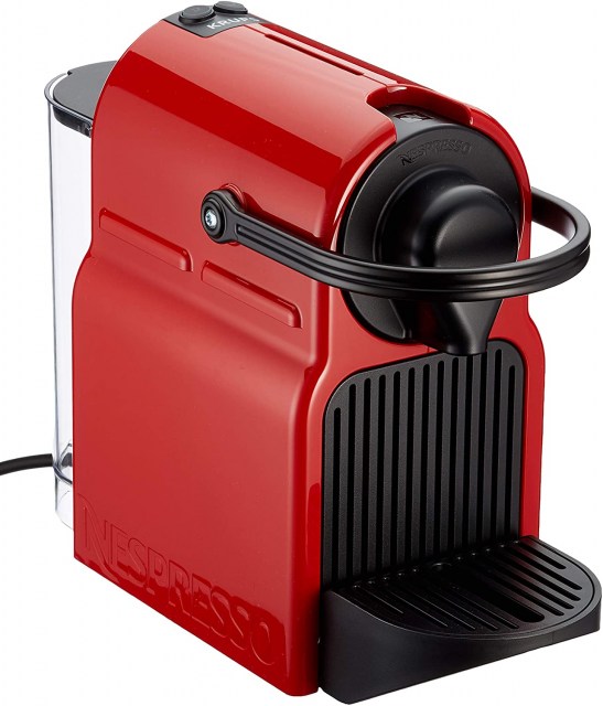 Krups XN1005 Nespresso Inissia - Cafetera monodosis de cápsulas Nespresso, 19 bares, apagado automático, Color Rojo