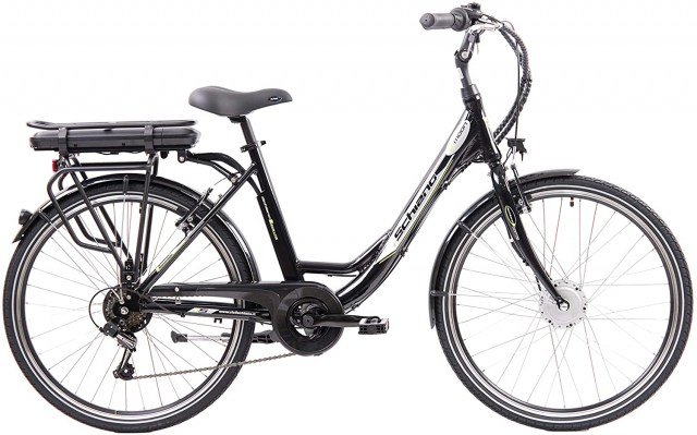 F.lli Schiano E- Moon Bicicleta eléctrica, Adultos Unisex, Negra, 26"